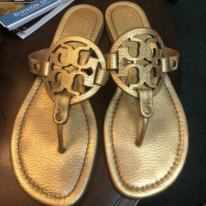 Tory Burch Gold Miller Sandals size 9